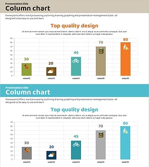 탄소중립 세로형 막대그래프 – 갈색과 파랑의 조화