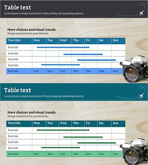 Visualizing Business Schedule with Blue Green Line Graph Slide