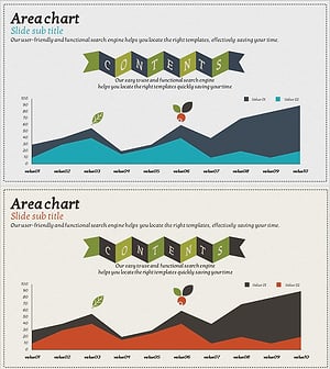 향후 전망 꺾은선 그래프 블루 오렌지