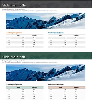 재무계획 및 성과를 위한 산악 등반 테이블