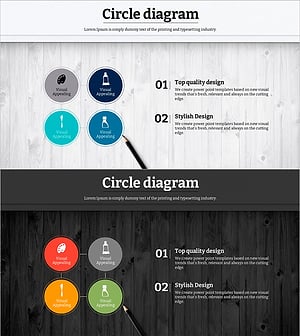 원목 배경의 그림 도구 다이어그램 – 스타일과 혁신