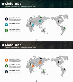 글로벌 맵과 위치 표시 – 시장 전략 및 분석