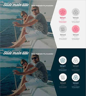 모던한 디자인의 인포그래픽 슬라이드 - 영감과 소통