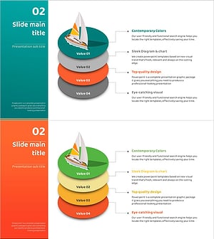4단 가치 계층 다이어그램 – 비즈니스 핵심전략 시각화 템플릿