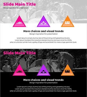 다양한 레저 활동을 위한 다이어그램 슬라이드 – 즐거운 경험과 새로운 도전