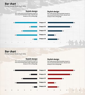 블루 레드 양방향 그래프 – 경쟁 우위를 드러내는 슬라이드