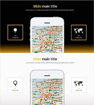 위치 정보를 시각화한 지도 슬라이드