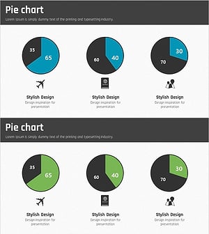 여행 아이콘 파이차트 슬라이드 - 시장 분석을 위한 필수 자료