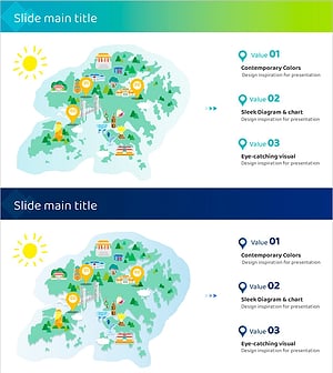 필수 관광 코스 일러스트 맵 – 관광의 매력을 담다