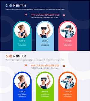 VR교육 프로그램을 위한 클러스터 다이어그램 슬라이드