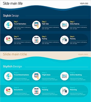 단계별 여행 계획을 시각화한 프레젠테이션 슬라이드