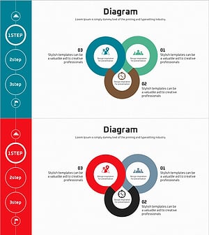 마케팅 계획 및 전략을 시각화한 다이어그램 슬라이드 – 창의성과 연결의 조화