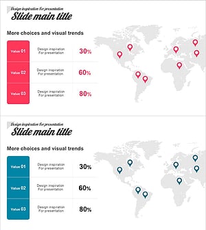 세계지도 데이터 슬라이드 | 지역별 통계 시각화 PPT