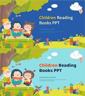 어린이를 위한 독서 테마 PPT 슬라이드