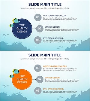 바다와이드 피피티 단계 다이어그램 - 사업 전략과 서비스 실행