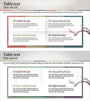 차별화된 한지 배경과 텍스트 박스 프레젠테이션 템플릿