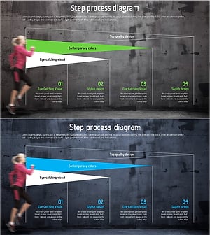 단계별 프로세스 다이어그램 - 사업 추진 전략을 시각화한 슬라이드