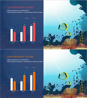 Sea Wide PowerPoint Bundled Vertical Bar Chart – Emphasizing Competitive Advantage