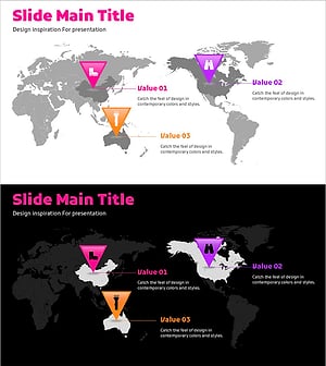 탐험 예정 국가를 선정하는 슬라이드
