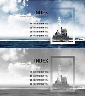 바다 등대 가이드 템플릿 – 목차 슬라이드