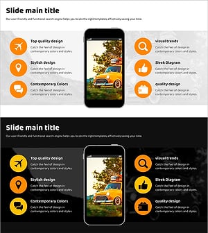 여행 준비를 위한 프레젠테이션 슬라이드 – 클러스터 다이어그램 형식