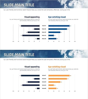 경쟁사 우위 쌍가로막대 차트 – 바다의 등대