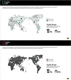 India Travel World Map Slide – Trendy Design