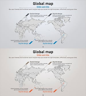 글로벌 맵과 간략 분석 – 글로벌 네트워크를 보여주는 프레젠테이션