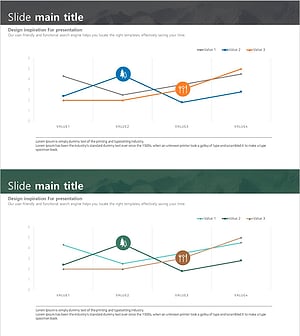 삼색 꺾은선 차트 - 경쟁 우의 시각화