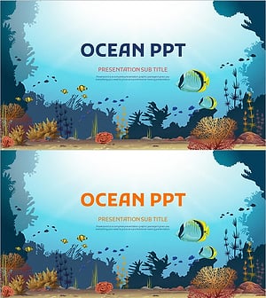 바다 와이드 피피티 표지 – 해양의 세계를 담다