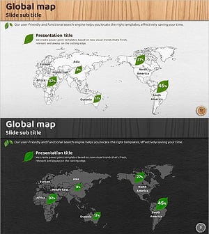 글로벌 지도 대륙별 친환경 시장 점유율 분석