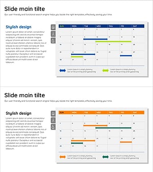 네이비 오렌지 일정표 슬라이드 – 효율적인 사업 관리