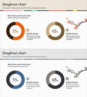 브라운 블루 심플 도넛 그래프