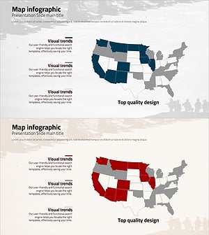 네이비 레드 맵 인포그래픽으로 마케팅 전략 시각화
