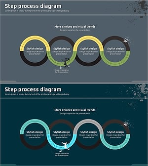 그린-블루 연결형 다이어그램으로 사업 추진 전략 표현하기