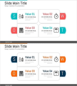 운동 SWOT 분석 슬라이드 – 데이터와 시각화의 조화