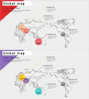 세계지도와 사선 연결 텍스트 – 글로벌 네트워크 소개