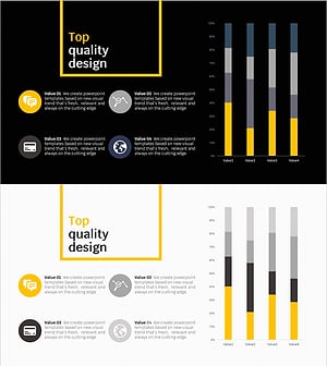 데이터 시각화를 위한 모던한 그래프 슬라이드 템플릿