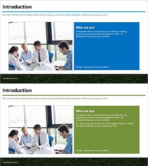 회사 소개 프레젠테이션 블루 그린 – 비즈니스 전략 공유