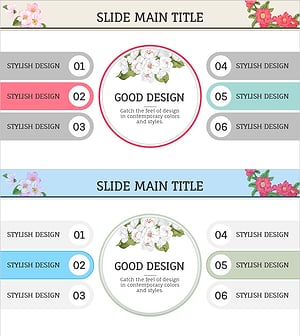 꽃 와이드 피피티 구성 항목 – 사업비전과 전략