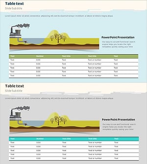 환경오염 인포그래픽 테이블 PPT 템플릿