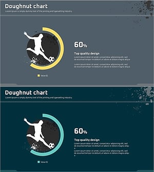 축구 경기 일러스트 그래프로 시장 및 경쟁사 분석