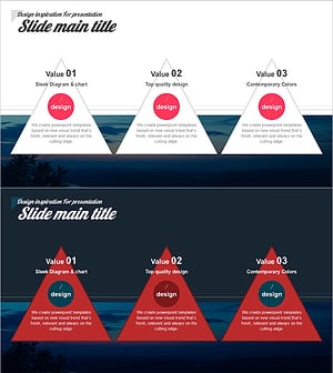 3단 피라미드 다이어그램 슬라이드 | 단계별 핵심 가치 비교형 PPT