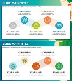 여행 아이콘 연결 다이어그램