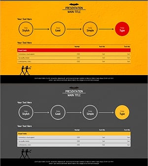 흐름 다이어그램과 테이블 – 사업 추진 전략 시각화