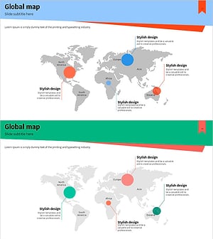 Blue Green Display Global Map