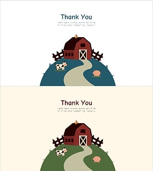 농장 와이드 템플릿 – 귀여운 엔딩 페이지