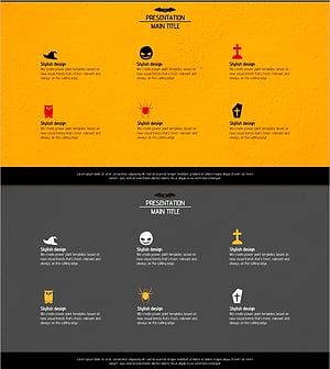 할로윈 아이콘과 텍스트 박스 – 제품 소개를 위한 슬라이드