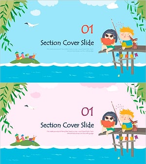 여름방학 살리기 위한 멋진 구간 슬라이드