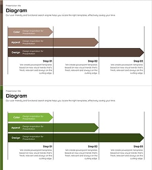 사업 추진 경과 및 단계 – 다이어그램 디자인